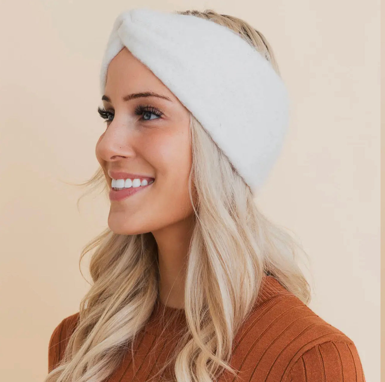 Winter Warm Polar Fleece Womens Solid Twist Knot Headband Turban