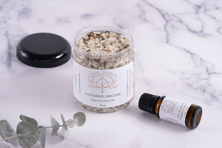 Bath Soaking Salts and Pure Essential Oils For All Natural Relaxation and Self Care 