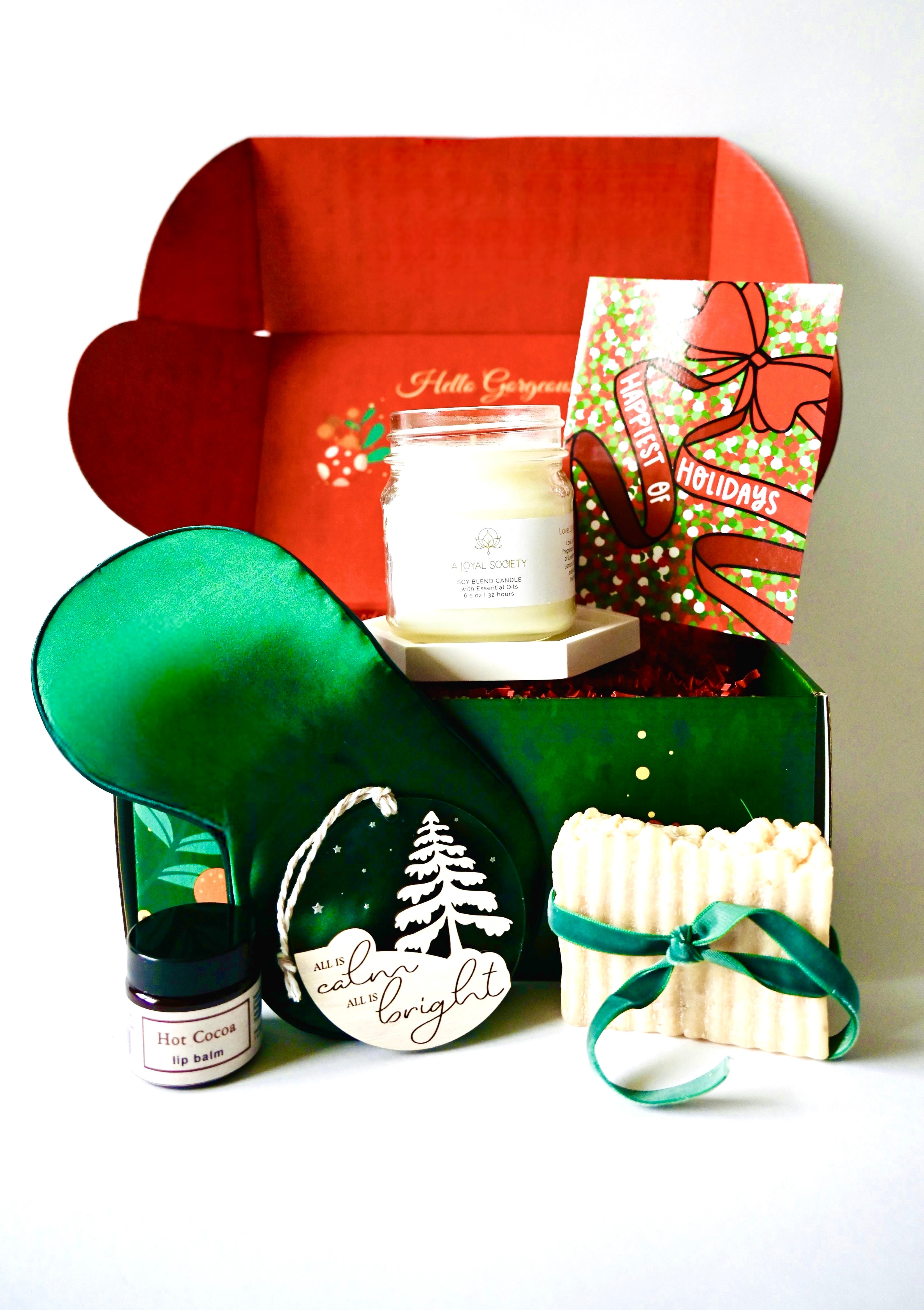 Christmas gift box, all is calm gift box by A Loyal Society , Christmas gift basket 