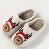 Cozy Fleece Reindeer Christmas Slippers