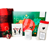Warmest Holiday Wishes | Cozy Gift Box – Buffalo Plaid Scarf, Socks, Candle & Ornament | A Loyal Society