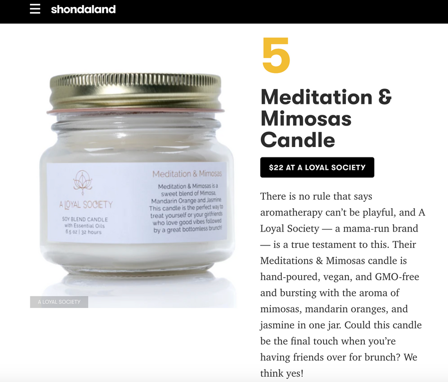 Meditation & Mimosas Relaxation Candle